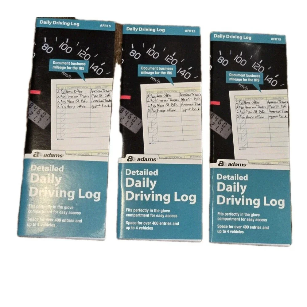 Adams Detailed Daily Driving Log, 9 x 3.25 Inches, AFR15, 3 Books/Pads